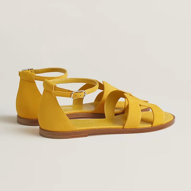 Giày Hermes Santorini Sandal Nữ Vàng